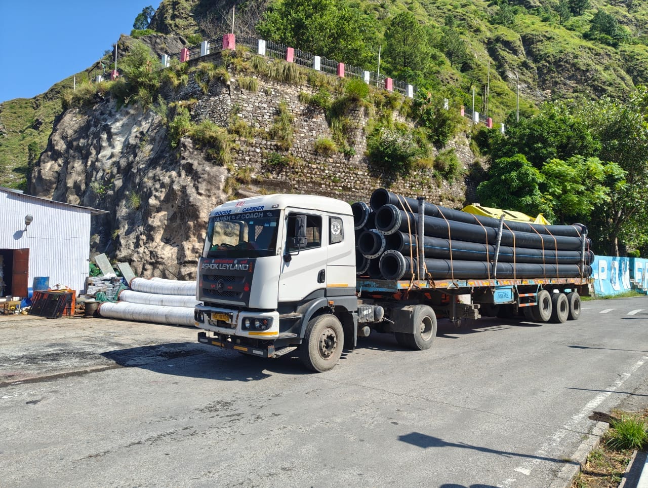 Fabricated pipe to site